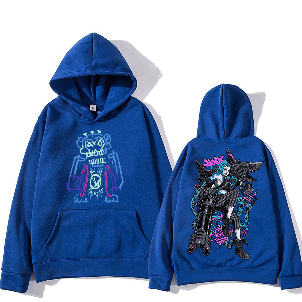 Jinx Arcane Unisex Hooded Cartoon Print Japanese Anime