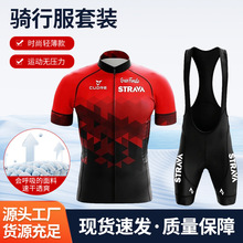 STRAVA夏季短袖骑行服套装男山地车公路车自行车服速干透气骑行服
