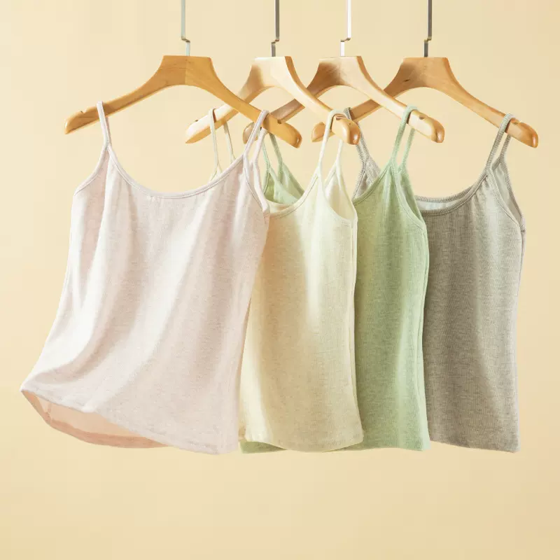 冬季加绒小吊带背心女士修身内搭防走光美背无痕保暖打底衫上衣