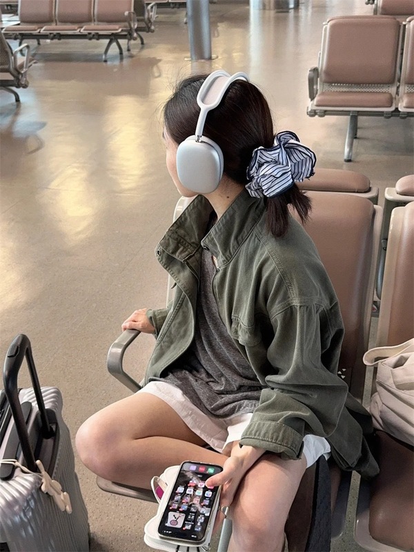现货 韩国东大门复古军绿色工装风外套多口袋立领宽松休闲夹克女|undefined