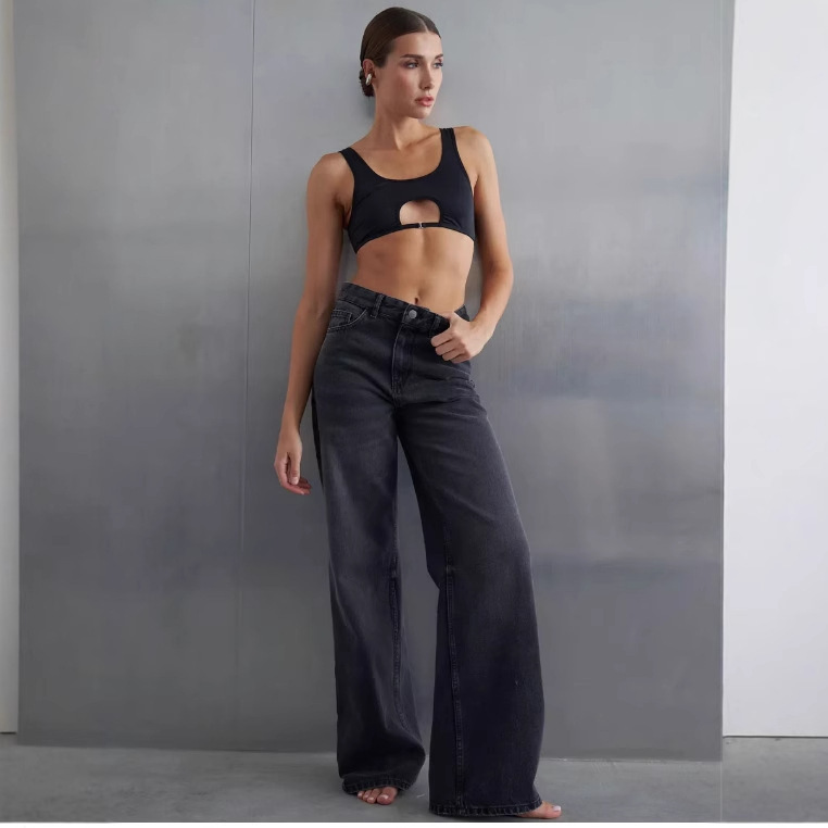 俄罗斯服装外贸牛仔裤女2025新款拖地裤女装跨境OZON/WB一件代发|undefined