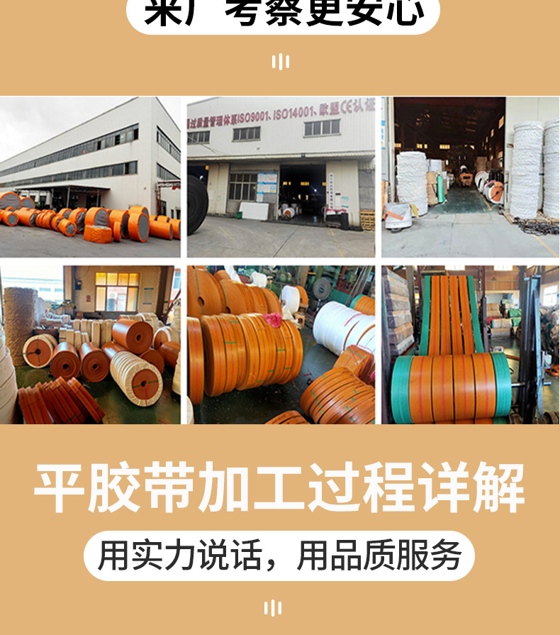 High-strength flat rubber belt, transmission belt, elevator flat belt, wear-resistant industrial belt, conveyor belt, circular conveyor belt