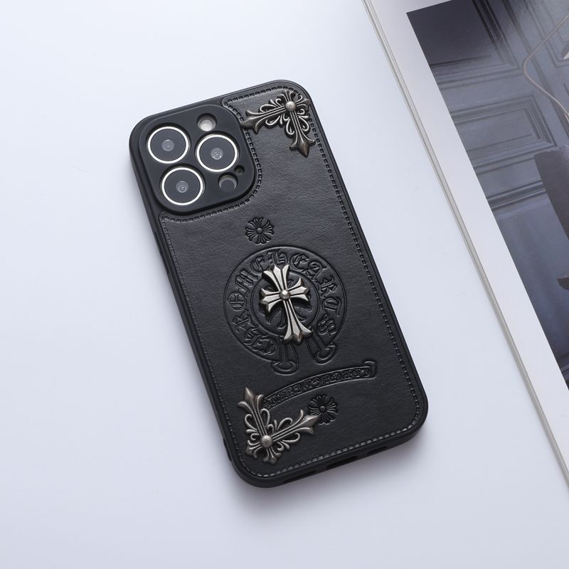 Suitable for Apple 15 trendy Chrome Hearts phone case, cross case for iPhone 15/16/17 Pro Max/Apple