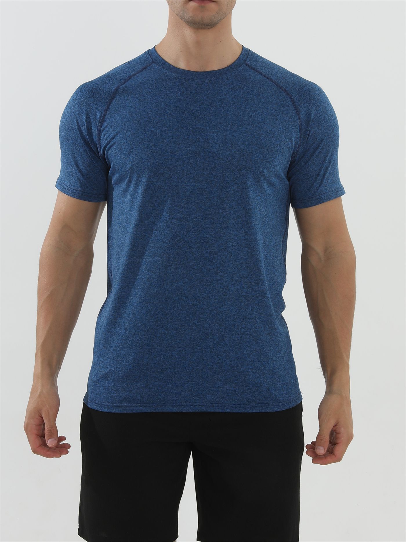 Músculos locos Fitness Fitness en verano camiseta de manga corta masculina de color sólido baloncesto corriendo Fitness entrenamiento americano image 5