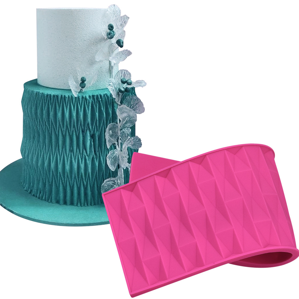 Nueva gema diamante patrón impresión molde borde molde DIY fondant encaje pad pastel decorativo molde de silicona