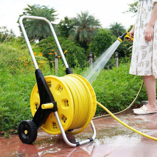 Multifunctional Household Watering Gun Hose for Garden and Vegetable Watering, Nozzle Tool for Washing Cars, Water Gun Storage Cart