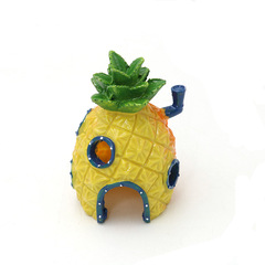 Pineapple House Fish Tank Landscape Decoration SpongeBob Character Aquarium Cartoon Resin Ornament Fish Shrimp Hideout