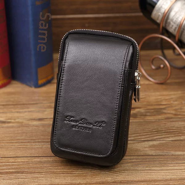 Xiaoduoli men's leather mobile phone waist bag belt 4.7/5.5/6-inch mobile phone bag cowhide mini waist bag