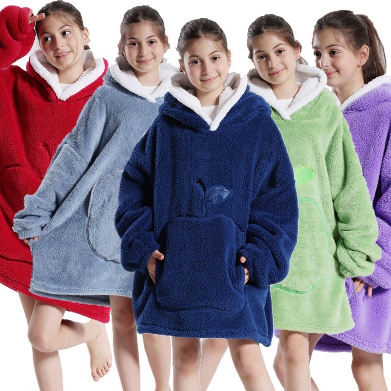 新しい子供の純色のリンゴの怠け者の服の防寒服の頭の上着と帽子のじゅうたんの室外の防寒はじゅうたんを着ることができます。|undefined