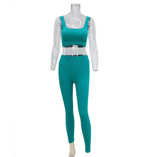 Yoga Set for Amazon Sports Bra + Hip-Lifting Pants Two-Piece Set, European and American Plus Size Foreign Trade Fitness Clothes