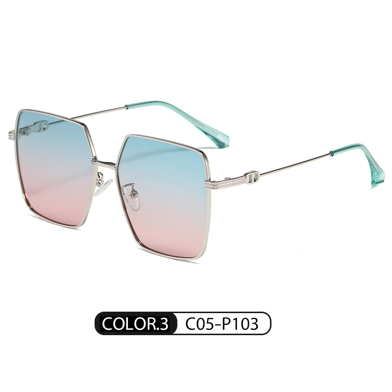 Nuevas gafas de sol de moda de las mujeres de gran marco gafas de sol lisas LS318 transmisión en vivo recomendar protección UV gafas de sol polarizadas
