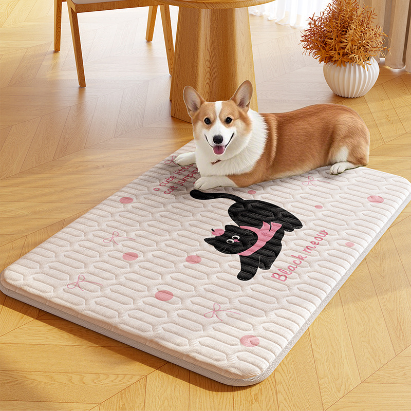 Alfombrilla de hielo para mascotas de verano, alfombrilla para perros, seda de hielo lavable a máquina, alfombrilla para dormir para perros y gatos
