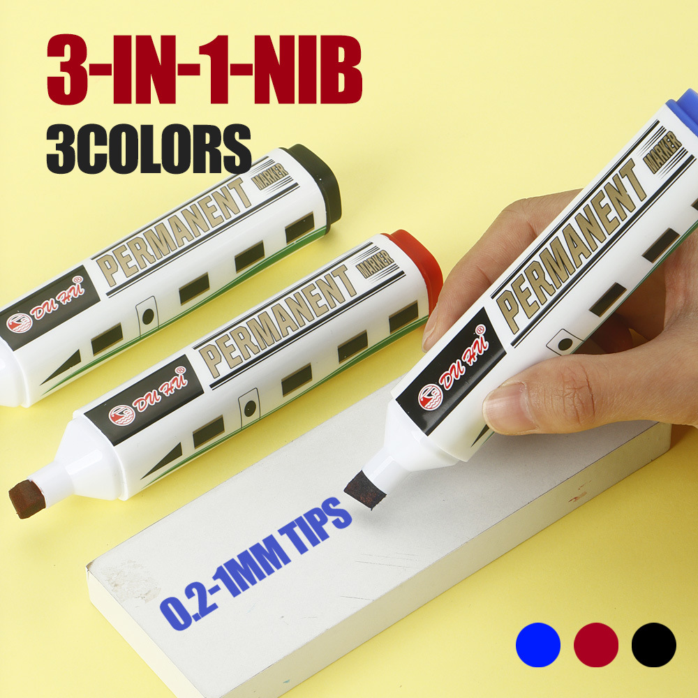 Transfronterizos calientes de tres colores de gran cabeza de marcado de secado rápido caja impermeable de gran capacidad de aceite de cabeza plana marcado al por mayor