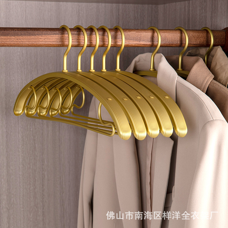 Manufacturer Wholesale Aluminum Alloy Electroplated Gold Hangers Clothing Store Gold Hangers Wholesale Gold Hangers