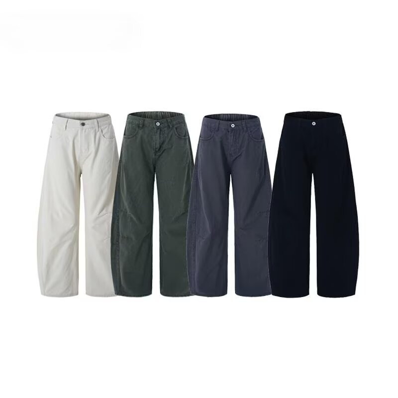 American-style pure cotton black wide-leg casual pants, unisex, loose fit, straight cut, versatile and fashionable, suitable for spring and autumn American-style pure cotton black wide-leg casual pants, unisex, loose fit, straight cut, versatile and fashionable, suitable for spring and autumn
