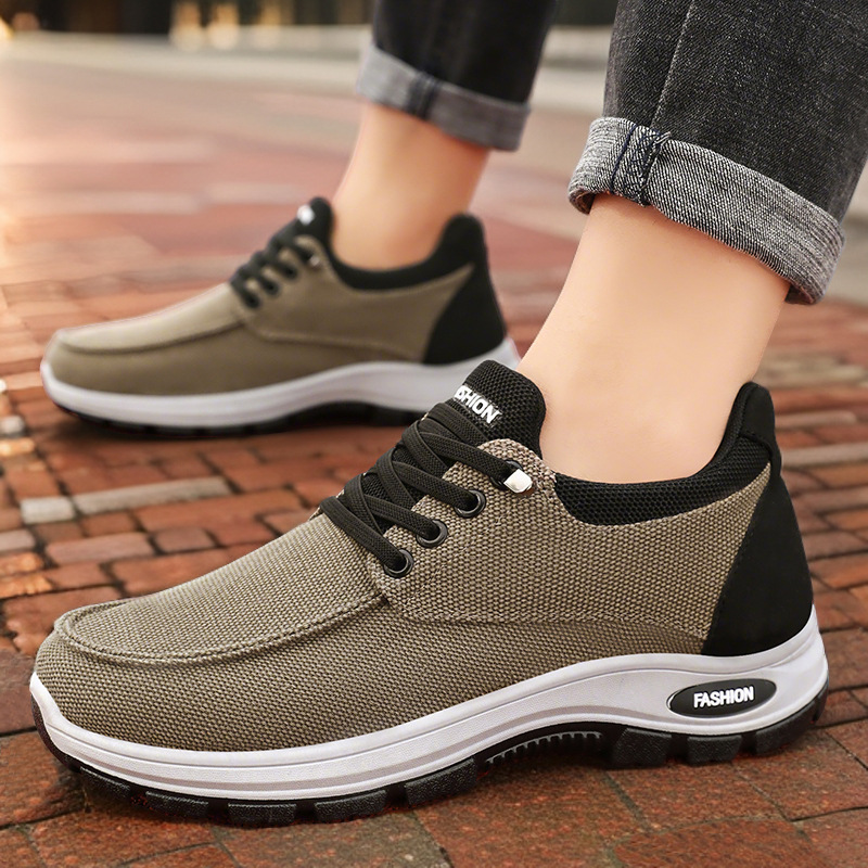 Zapatos de hombre zapatos de verano nuevos zapatos deportivos zapatos para correr transpirables zapatos de tela cómodos de suela suave zapatos de hombre de boca baja de suela gruesa