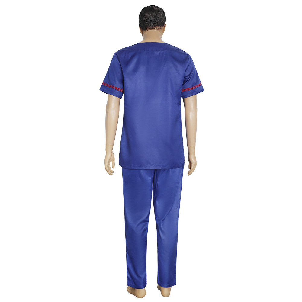Round neck embroidered fashionable plus size men's short sleeved+long pants two-piece set_voghion.com