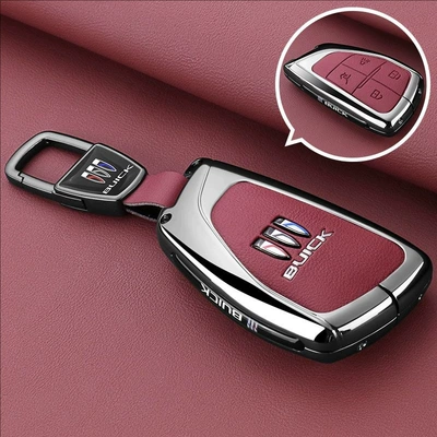 Static Rod/Key Bag Plus Key Cover Envision - smart-4-button-red-leather-car-logo-buckle