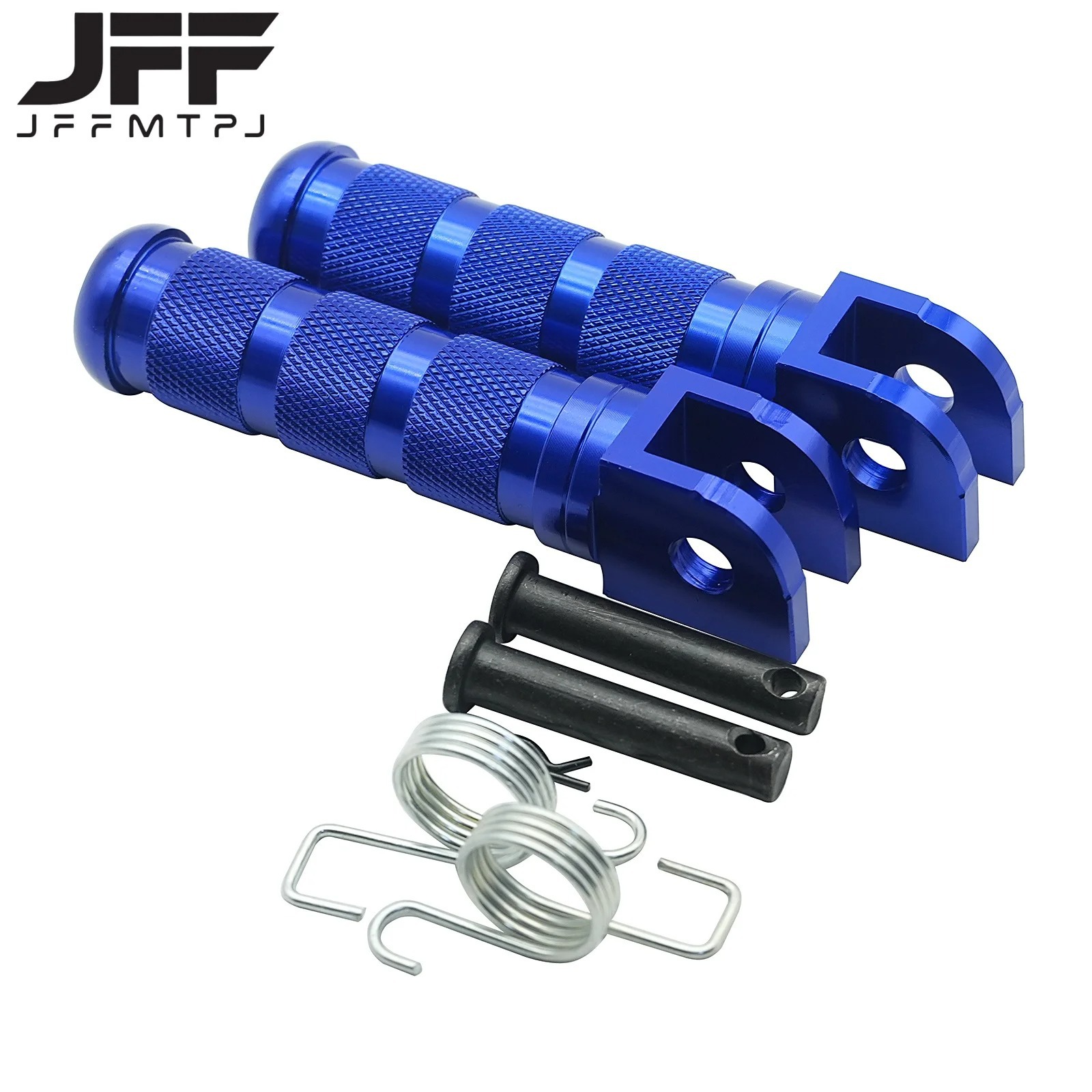 Cnc Aluminum Alloy Motorcycle Footrests, Universal Folding Modified Footpegs with Spring Mounting Accessories