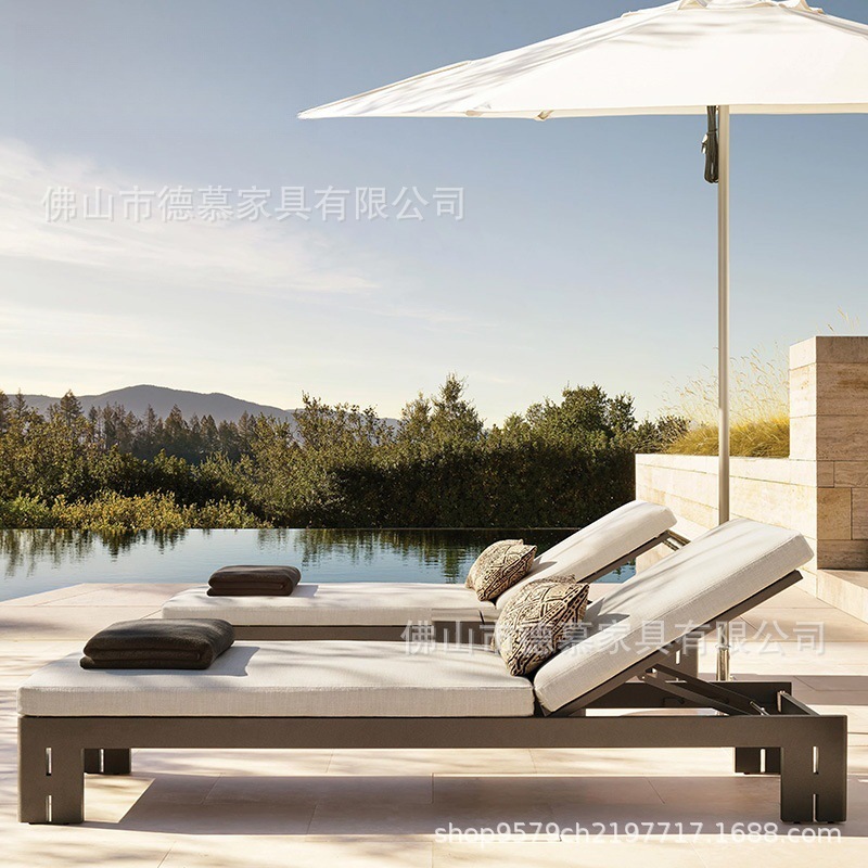 Outdoor Bed, Courtyard, Villa, Club, Swimming Pool, Lounge Chair, Open-Air Waterproof B&B Hotel, Outdoor Sunbathing Bed