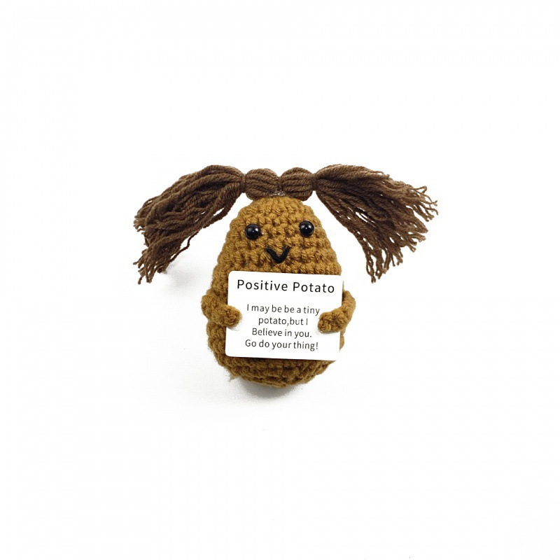 Amazon transfronterizo tejido a mano energía positiva Papa expresión bolsa emoción tarjeta vegetal muñeca coche decoración pequeña