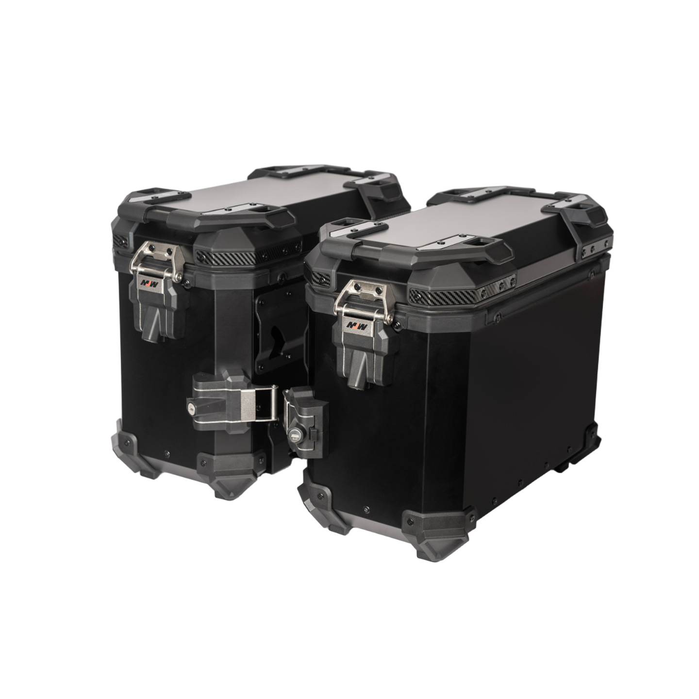 38Lbm Black Straight-Edge Aluminum Alloy Three-Box Motorcycle Tail Box Side Box Scooter Electric Vehicle Storage