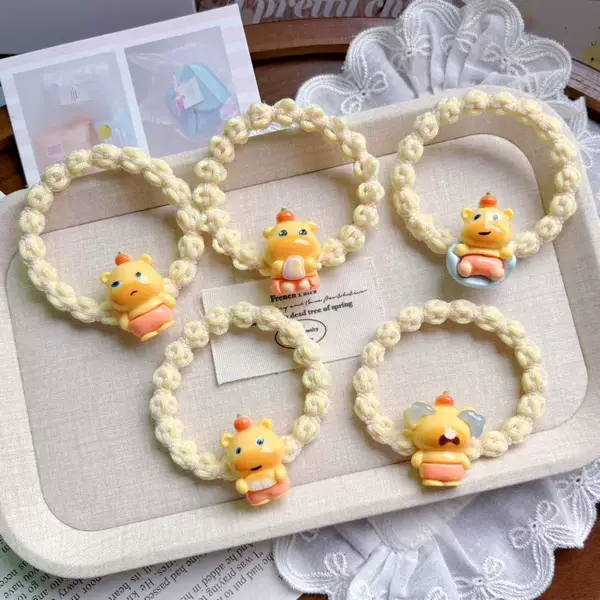 Cute Capybara Hair Tie Ins Sweet Girl Student Braided Cream Hair Rope Best Friend Hair Tie Couple Hair Accessory