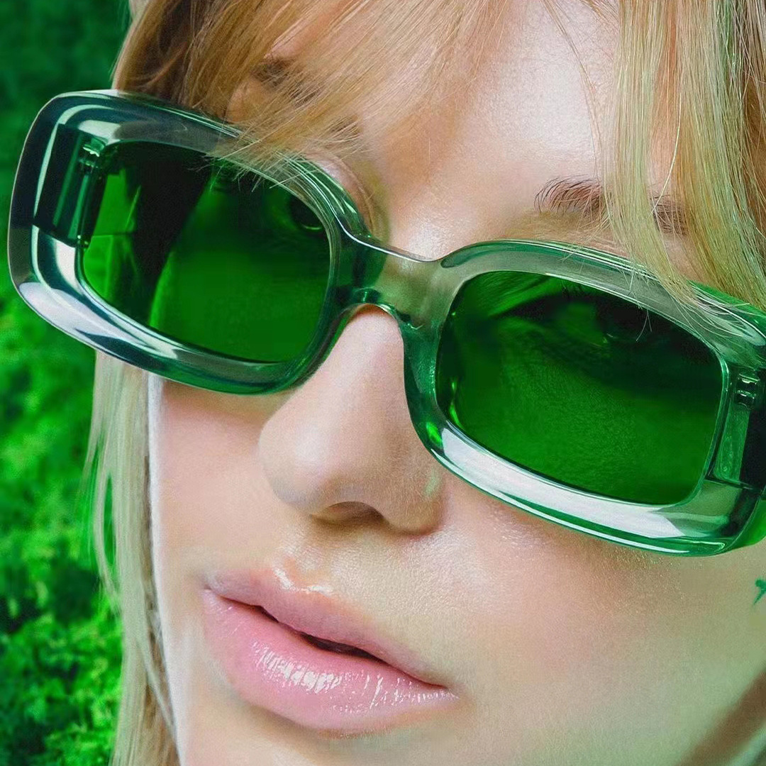 60g Weight Full Frame Glasses Structure Sunglasses Classification Fashion Solid Color Ac UV400 Protection Square Full Frame Women's Sunglasses
