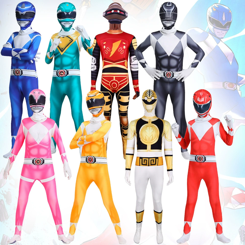 Костюм для косплея на Хэллоуин: Динозавр-Рейнджер Тираннозавр Рекс, Белый Тигр, комбинезон для детей, боди для косплея