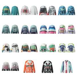 跨境欧美美式Saint michael tears 满印vintage秋冬休闲男女长袖T