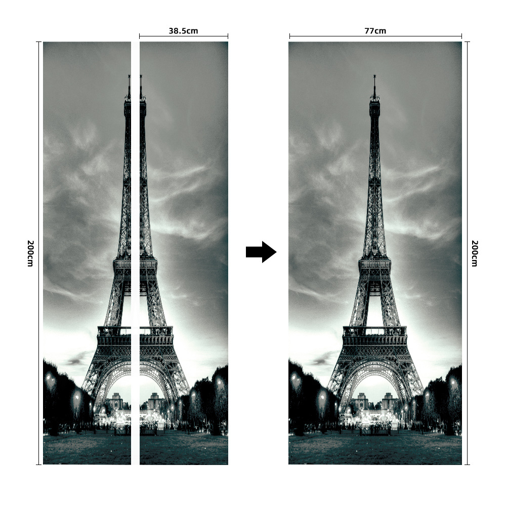 Pegatinas para puertas 3D respetuosas con el medio ambiente, autoadhesivos, fabricantes de origen al por mayor, patrones populares transfronterizos de alta definición, adhesivos para puertas impermeables, a prueba de aceite y antiincrustantes