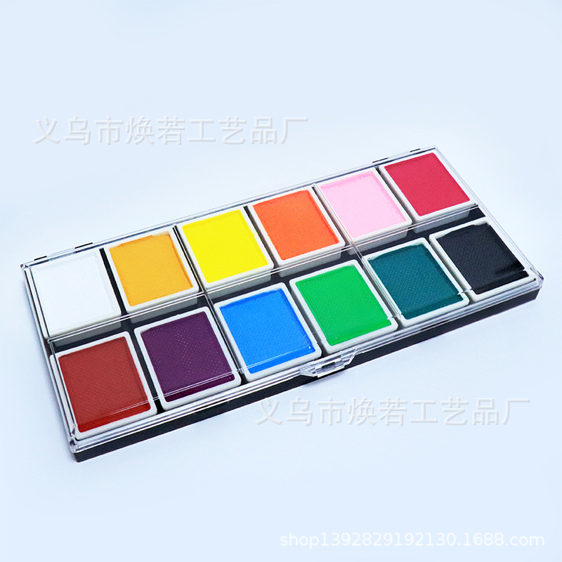 Physiological painted rainbow pigment palette for face