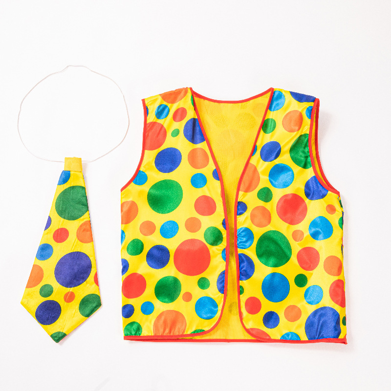 Halloween Clown Dress cosplay Clown Dress up Props Clown Vest Tie Performance Costume
