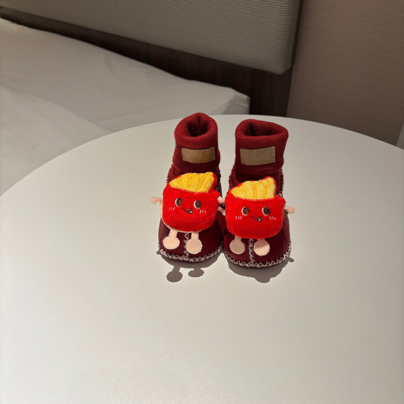 桑坡婴儿棉鞋羊皮毛一体步前鞋袜ins卡通男女宝宝软底毛毛鞋秋冬|undefined