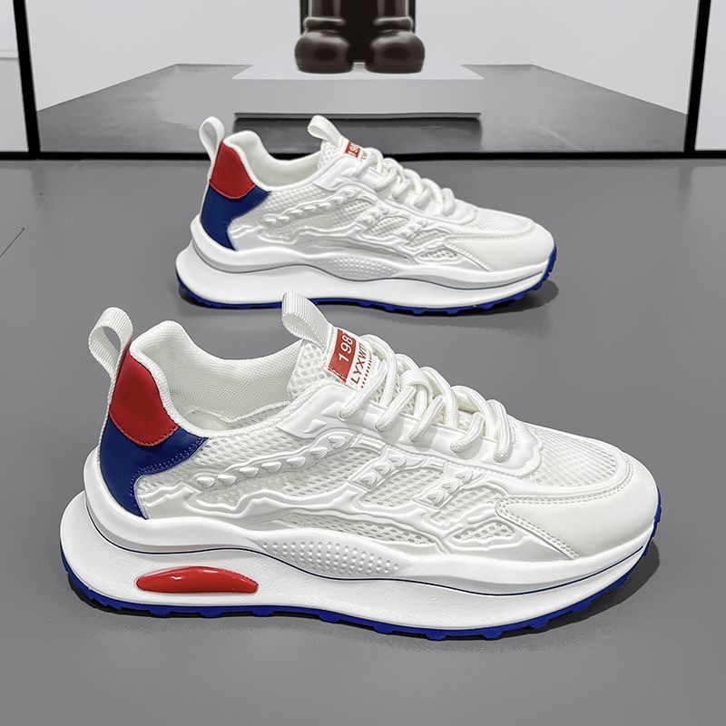 Zapatos de hombre de verano nuevos zapatos de malla transpirables zapatos blancos de moda para hombres zapatos deportivos de suela gruesa casuales zapatos de moda