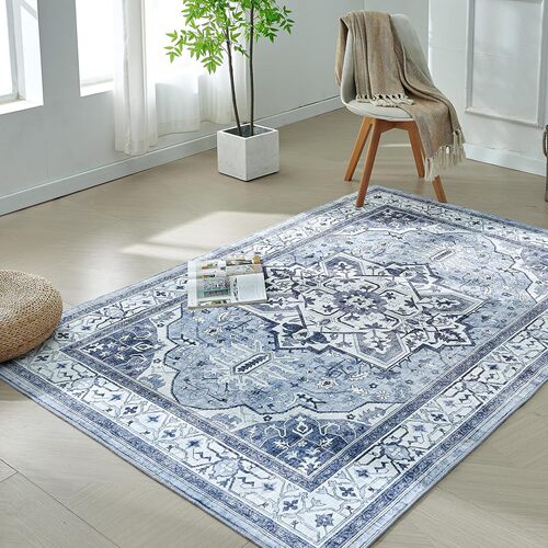 Cross-border retro Persian rug living room stain-resistant and wear-resistant tea table mat bedroom bed side rug B&B hotel decoration mat