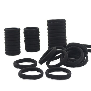 Simple Black Foundation 4CM5CM Towel Ring High Elastic Seamless Hair Ring Ponytail Women's Head Rope Rubber Tendon