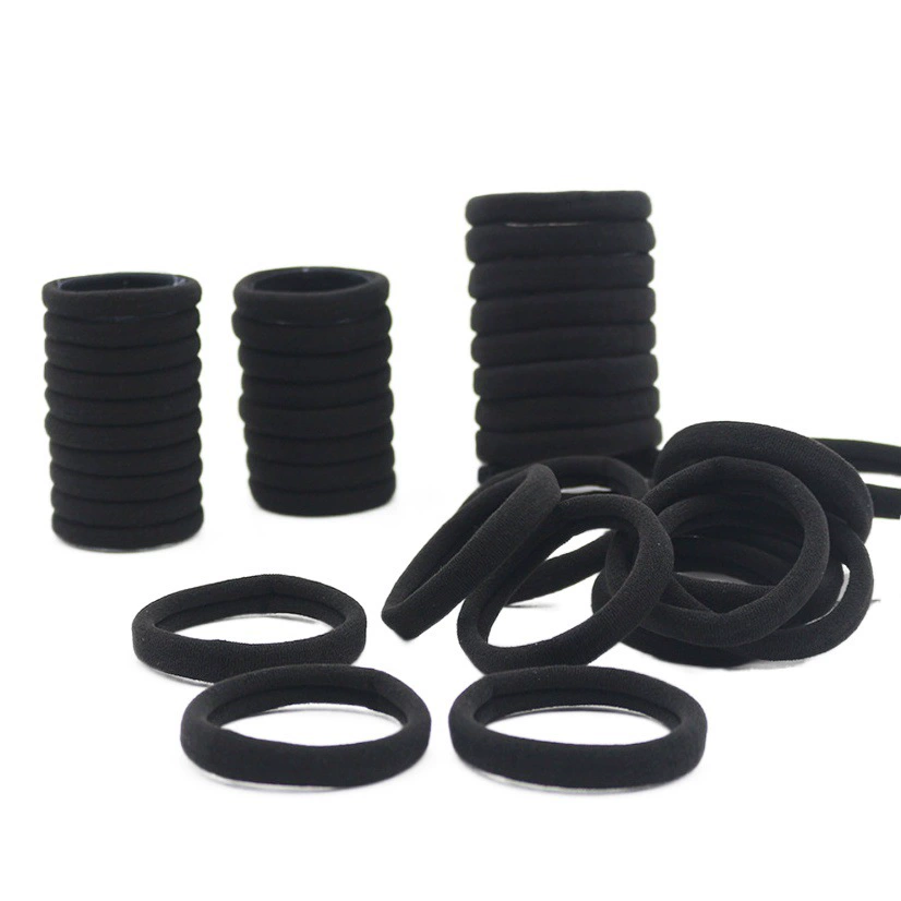 Простая черная основа 4CM5CM кольцо для полотенца высокое эластичное бесшовное кольцо для волос конский хвост Женская веревка для головы резиновое сухожилия