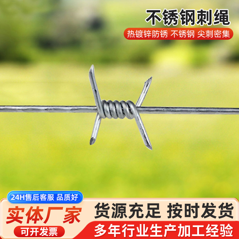 钢丝刺绳铁丝网带刺隔离围栏网围墙不锈钢防爬刺铁蒺