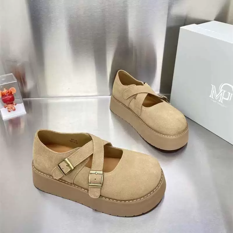 Туфли Birkenstock на толстой подошве. Лето 2025. Женская обувь. Туфли на одинарной подошве. Лоферы в стиле ретро с круглым носком. Универсальные туфли-бини.