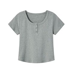 夏の新しいスリムでファッショナブルで多用途なショートスリムフィットソリッドカラーTシャツグレーのスタイリッシュなデザインのボタンダウンシャツ