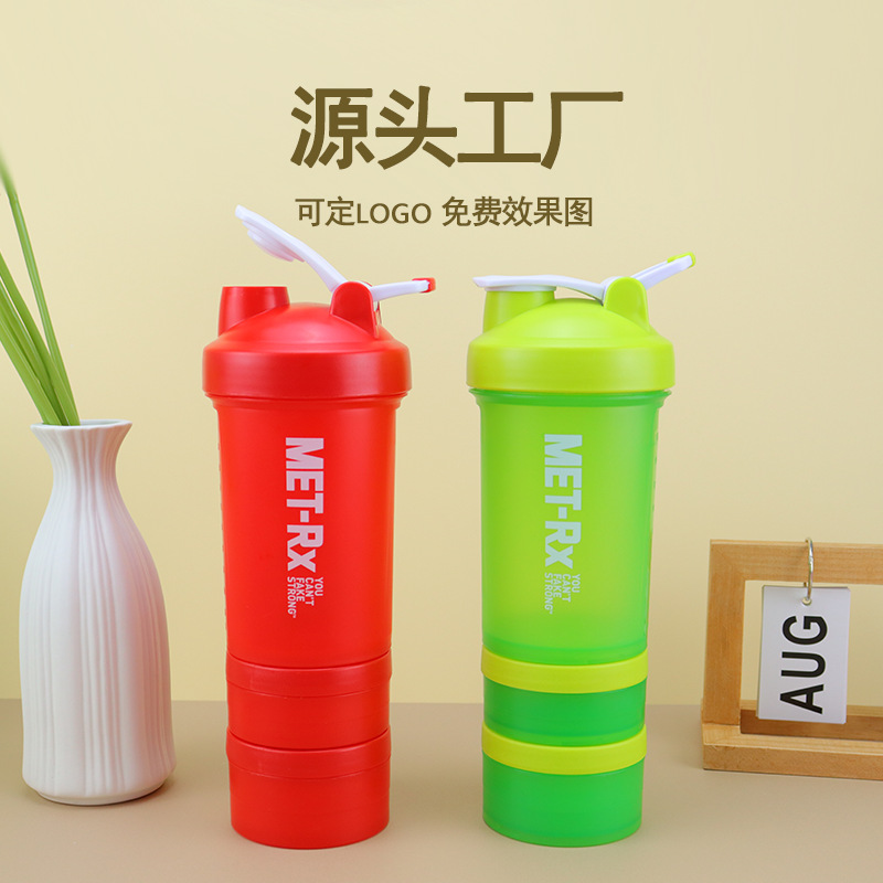 Gran cantidad de polvo de proteína en stock de plástico que aumenta el músculo batido taza gimnasio reemplazo de comida taza deportes taza escala clara