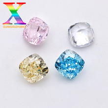 肥方彩色立方氧化锆锆石冰花切8*8mm高端半成品裸石