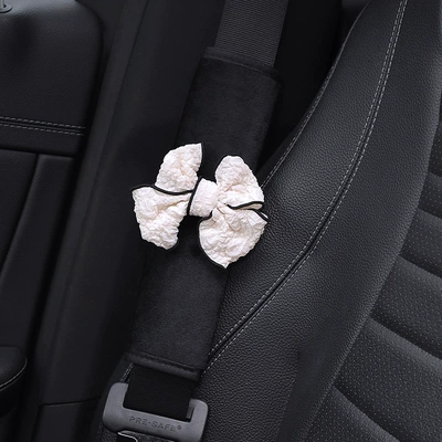 Seat Belt Thickened Protective Cover – Seat belt shoulder pad - short-plush-shoulder-pad-puff-bow-1-piece