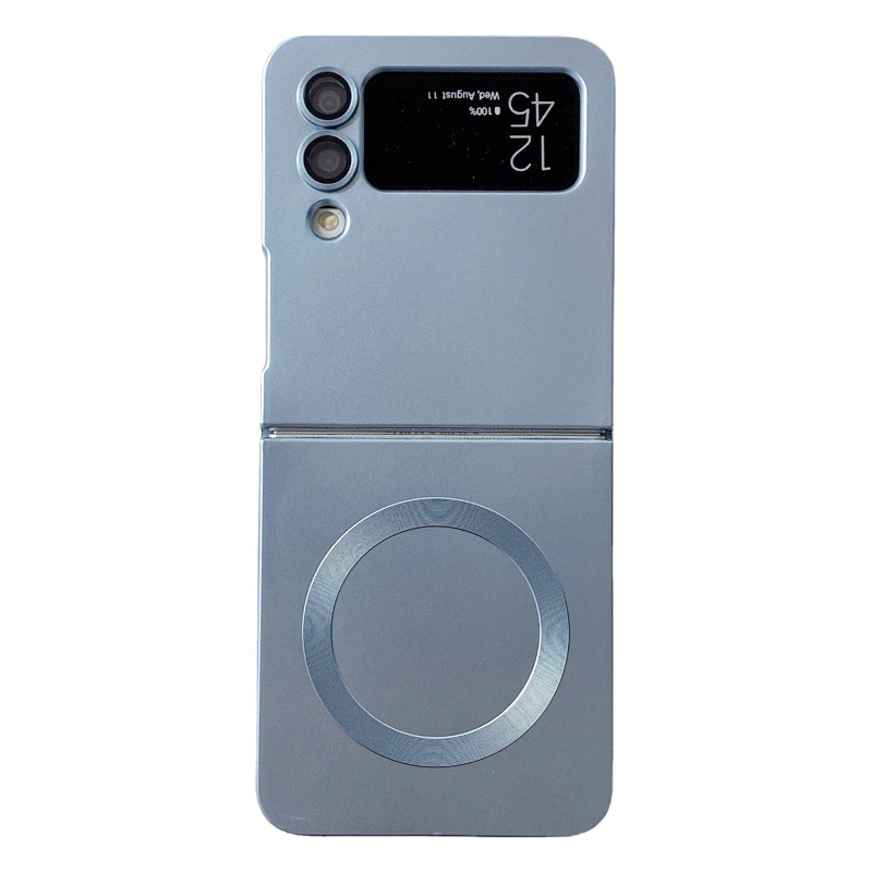Nuevo modelo apto para Samsung ZFLIP7, funda plegable con carga inalámbrica para teléfono móvil, ZFlip6, pintura de metal líquido, cubierta protectora magnética.