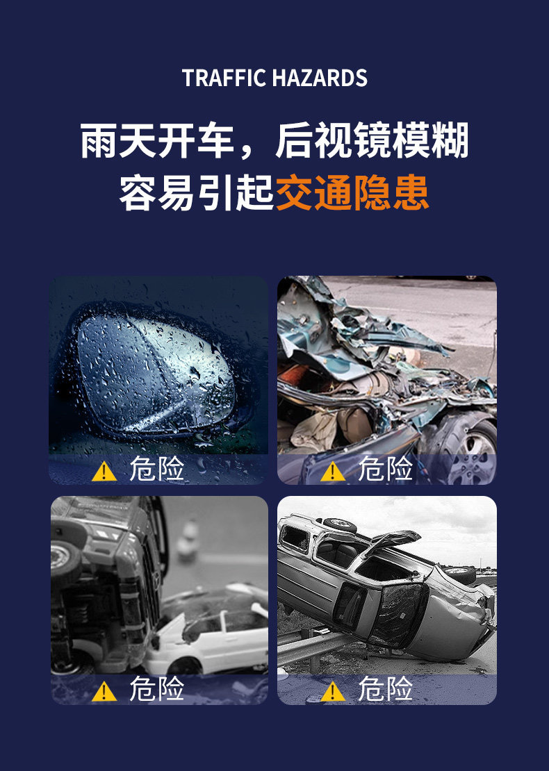 Car Hydrophobic Film Rearview Mirror Anti-Rain Film Universal