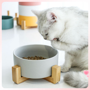 Wholesale ✅ Ceramic Cat Bowl, Cat Food Bowl, Cat Food Dish, Dog Bowl, Dog Dish, Water Bowl, Double Bowl, Protects Cervical Spine, Pet.