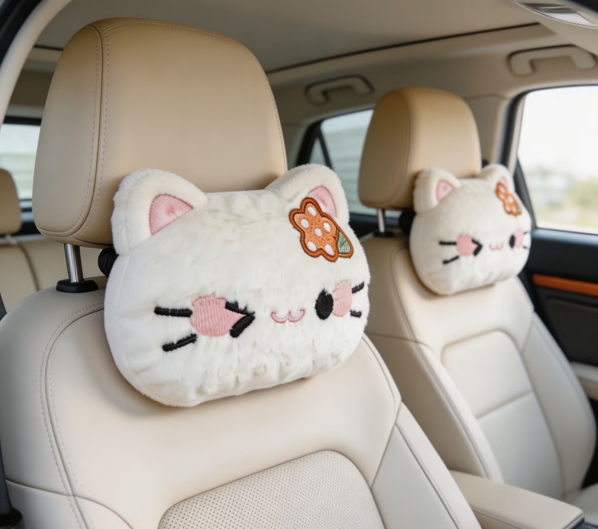 Kt Cat Plush Stuffed Toy Cartoon Car Headrest Pillow Neck Pillow Cute Car Headrest