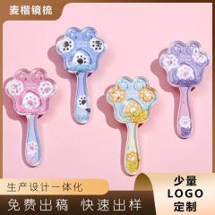 新型子供立体エアバッグ櫛透明フラッシュパウダーミニ櫛プラスチック小櫛アニメ