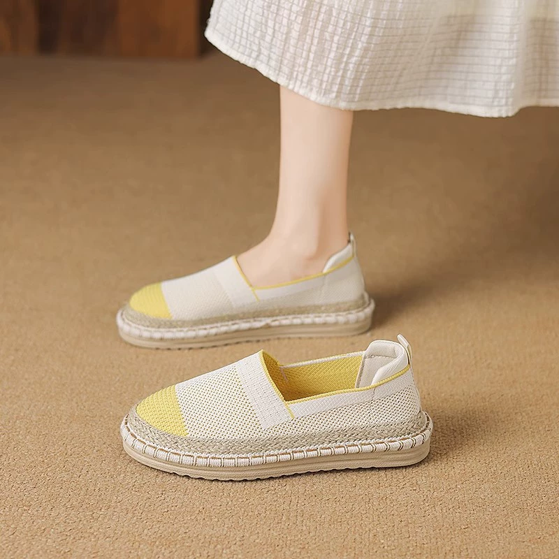 Xiaixiangfeng Рыбацкие туфли Леди 2025 Новый Летняя дышащая сетчатая обувь по беременности и родам обувь старая Пекинская ткань обувь мягкая подошва одиночная обувь
